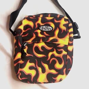 Petals and Peacocks Flame Crossbody